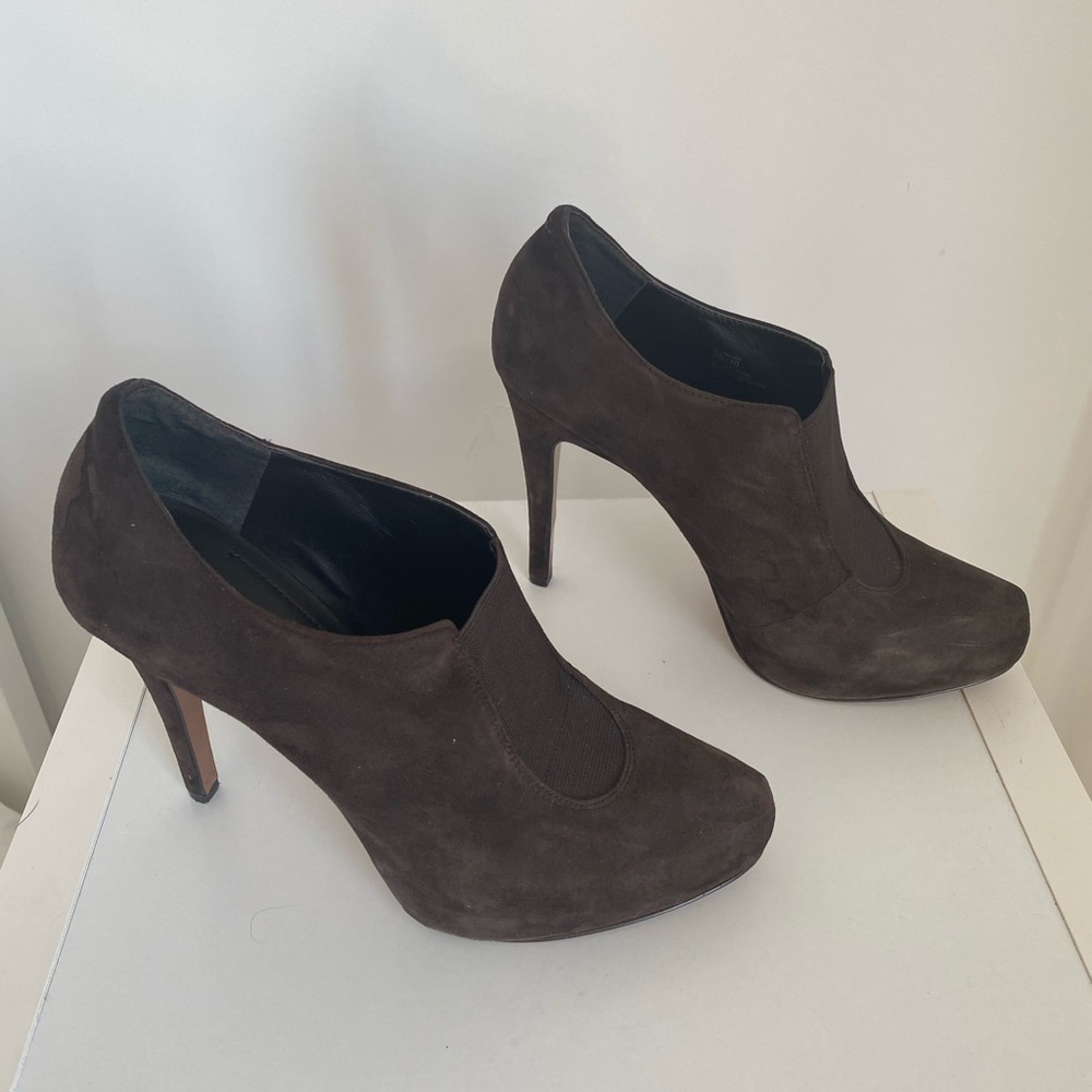 Bcbgeneration Dark Brown Suede Platform Booties - image 1